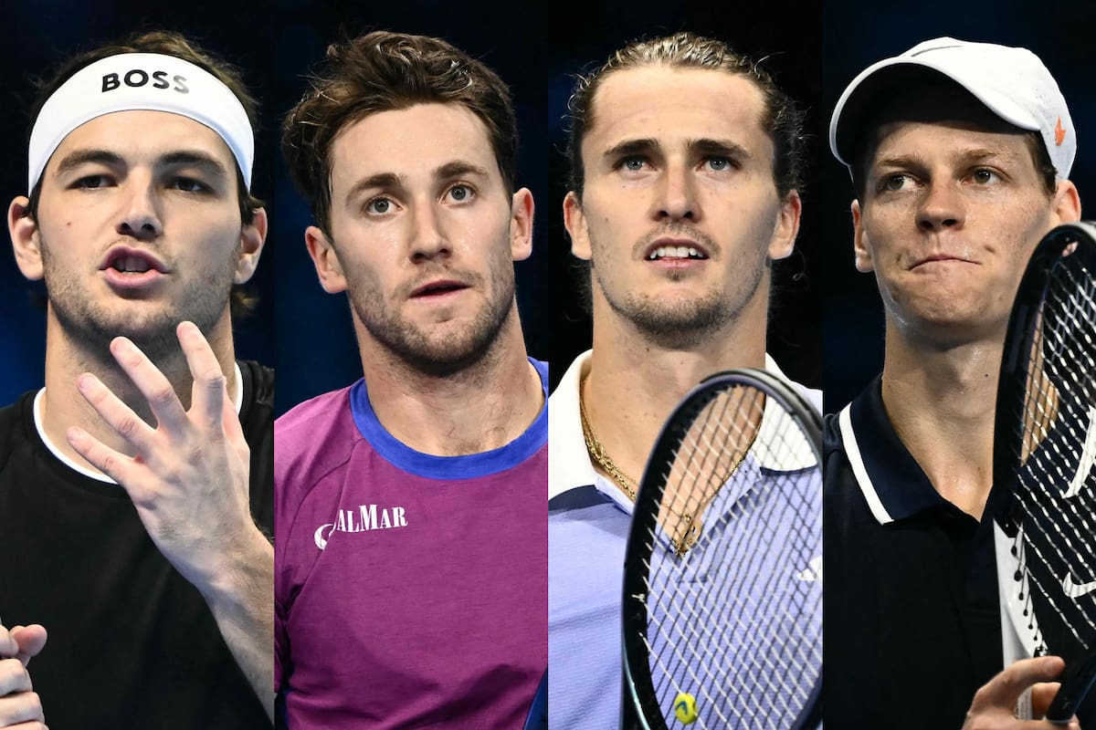 Taylor Fritz, Casper Ruud, Alexander Zverev y Jannik Sinner superaron la etapa de grupos del ATP Finals 2024 y son semifinalistas
