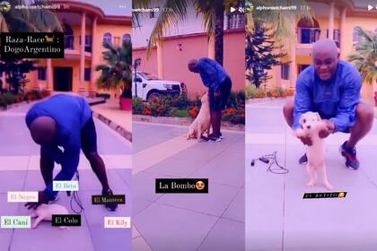 Tchami y sus perros, con apodos de excompañeros suyos en Boca como nombres