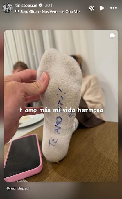 "Te amo más mi vida hermosa", la respuesta de Tini a De Paul