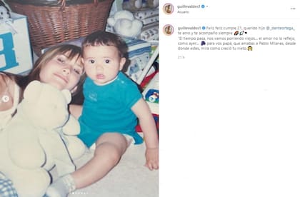 "Te amo y te acompaño siempre", el tierno mensaje de Guillermina Valdes en redes sociales por el cumpleaños número 21 de Dante Ortega (Crédito: Instagram/@guillevaldes1)