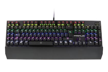 Teclado a todo color. Primus ofrece su nuevo teclado para juegos, el Ballista 300P, que viene con retroiluminación RGB (por Red-Green-Blue), 12 teclas con memoria programables y un sector removible para reposar las muñecas ($10.999).