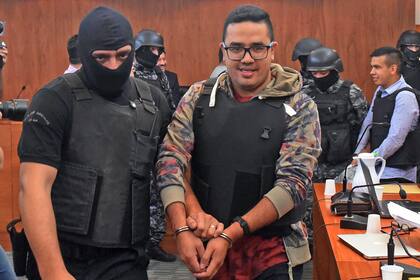 Ariel "Guille" Cantero, en uno de los juicios por los que fue condenado en Rosario, en 2018 (Archivo/Télam: Sebastián Granata)