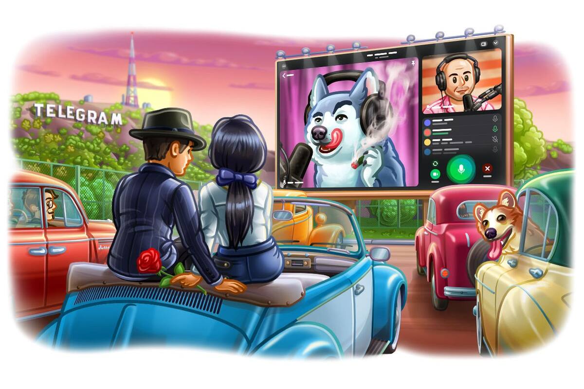 Telegram permitirá videollamadas grupales con hasta treinta usuarios transmitiendo contenido y hasta mil como espectadores