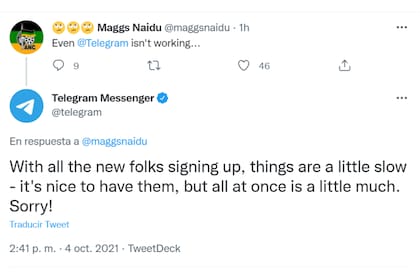 Telegram se cayó también