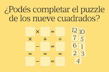Tenés que ubicar los números de la derecha de manera que las operaciones matemáticas sean las corectas