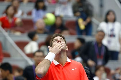 Tennis - China Open - Mens Singles - Quarterfinals - National Tennis Center, Beijing, China - October 5, 2018. Juan Martin del Potro of Argentina blows a kiss after winning against Filip Krajinovic of Serbia. REUTERS/Thomas Peter