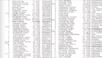 Tercera fila. Número 6. Lista de Schindler. Cajg Szul.