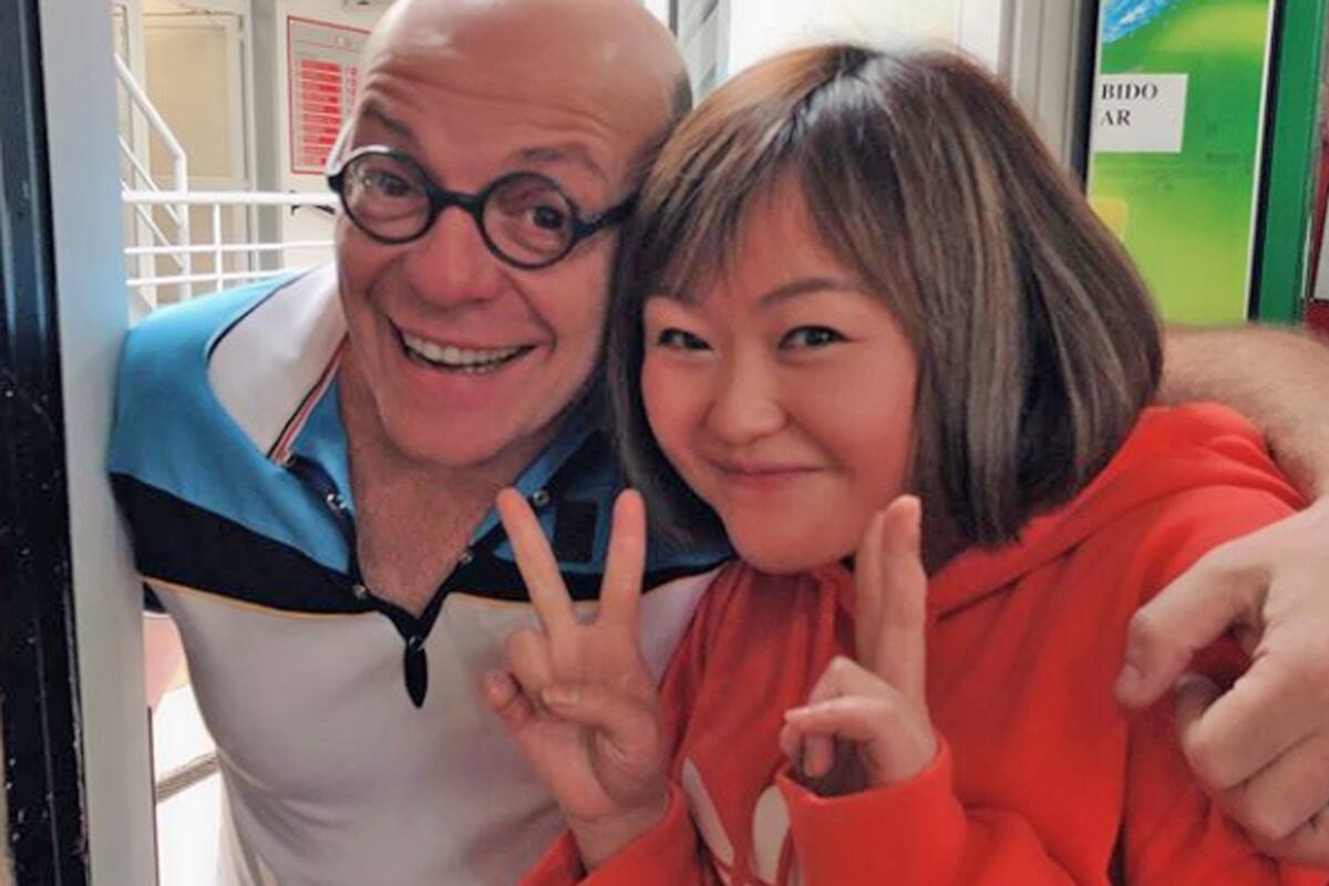 Teresa con el humorista Campi; en las últimas semanas fue invitada varias veces a Peligro Sin Codificar, en Telefé.