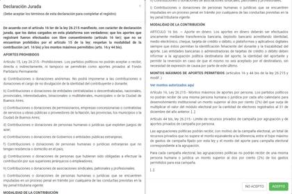 Términos y condiciones para personas física que quieren ser admitidas como aportantes de camapaña en las elecciones 2021