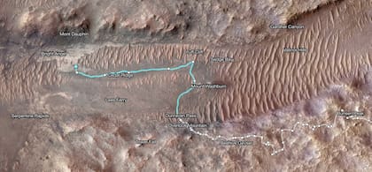 Terreno cubierto por el rover Perseverance