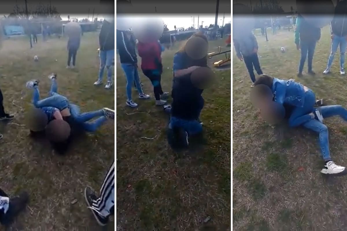 Testigos grabaron una de las peleas entre la adolescente y otra menor