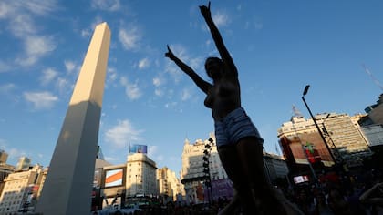Imagen del tetazo realizado en el Obelisco