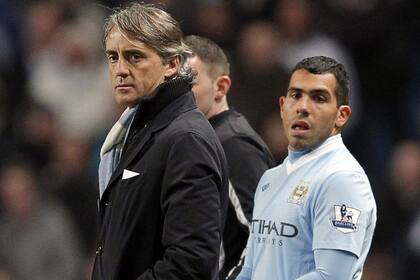 Mancini y Tevez no terminaron bien en el Manchester City.
