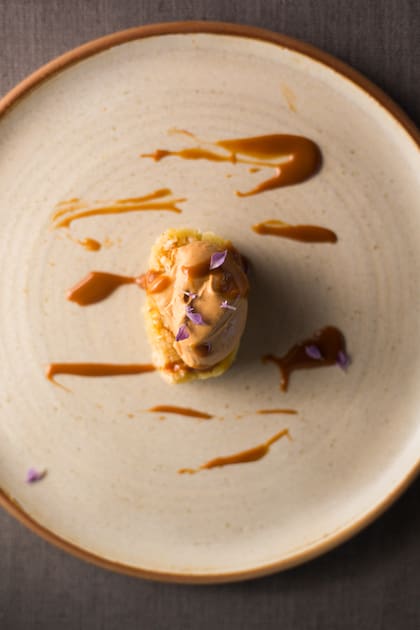 Textura de dulce de leche y coco.