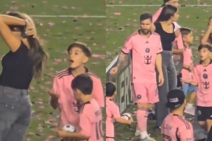 Thaigo y Ciro Messi se pelearon por una pelota de fútbol y Lionel Messi tuvo que intervenir (Foto: Captura de video / X)