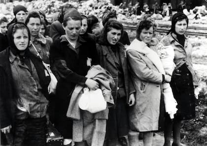 The arrival of Hungarian Jews in Auschwitz-Birkenau, in German-occupied Poland, June 1944. Between May 2nd and July 9th, more than 430,000 Hungarian Jews were deported to Auschwitz. (Photo by Galerie Bilderwelt/Getty Images)