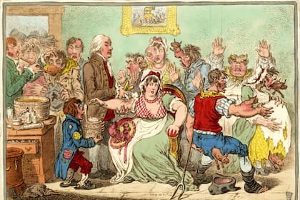 "The Cow-Pock-or-the Wonderful Effects of the New Inoculation!", una sátira antivacunas de la colección del Museo Británico