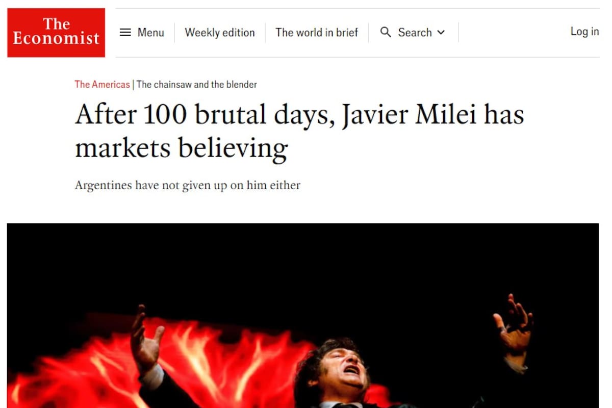 The Economist dedicó un balance de gestión a los primeros 100 días de Javier Milei como presidente