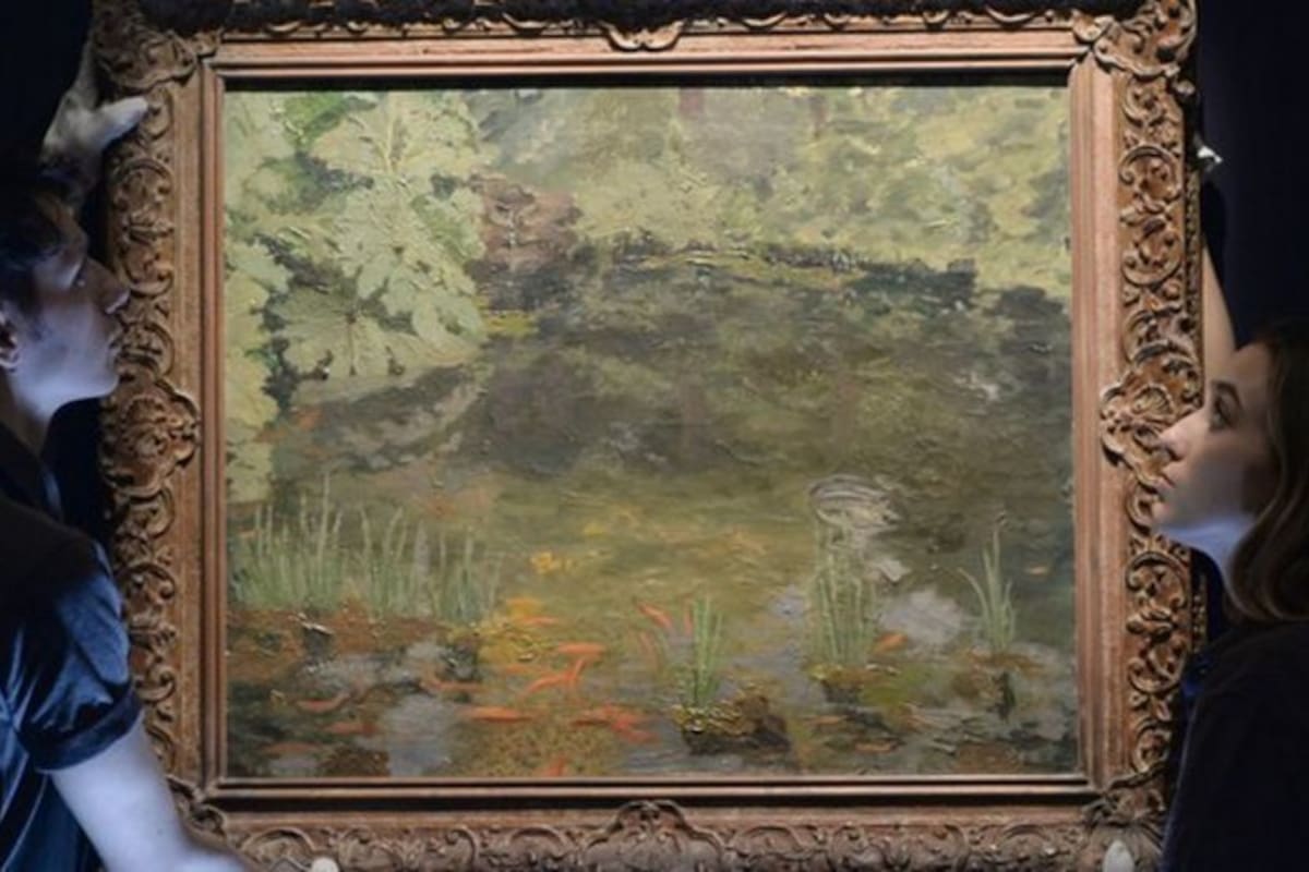 The Goldfish Pool at Chartwell (1932), pintura de Churchill inspirada en el estanque de su casa, se remató en 2014 por el equivalente a más de 2 millones de euros