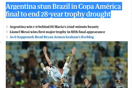 The Guardian, mientras espera la final de la Eurocopa entre Inglaterra e Italia, también se enfocó en la Argentina campeón de América