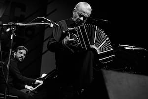 THE HAGUE, HOLLAND - JULY 12: Astor Piazzolla performs live on stage at The North Sea Jazz Festival in The Hague, Holland on July 12 1985 (Photo by Paul Bergen/Redferns)