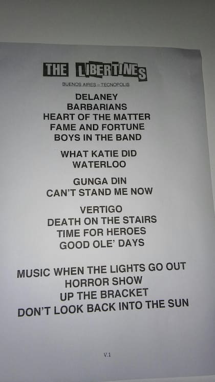 The Libertines Set List BUE 2016