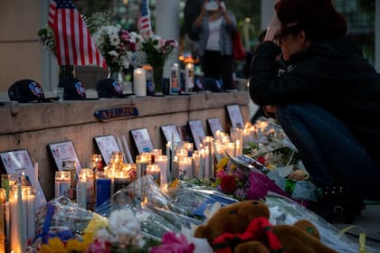 The mother of Jose Dejesus Hernandez at a vigil to honor the nine people, including her son, who were killed during a mass shooting this week in San José, California