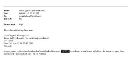 The New York Times publicó algunos de los mails de Epstein sobre Trump