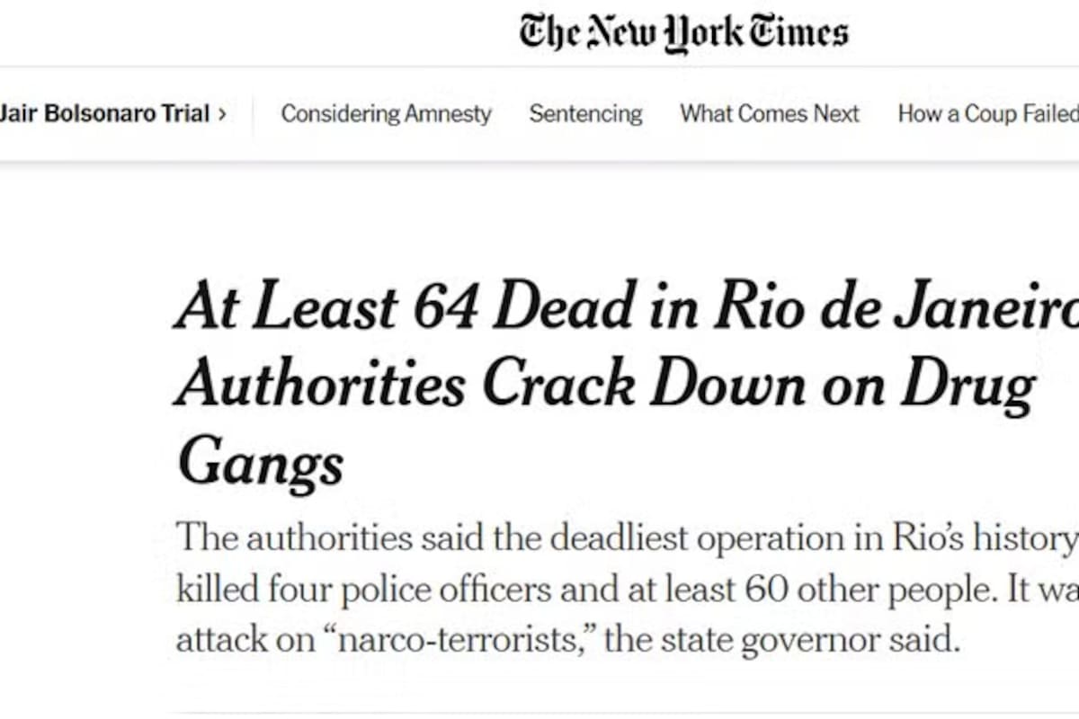 The New York Times sobre el operativo en Río de Janeiro