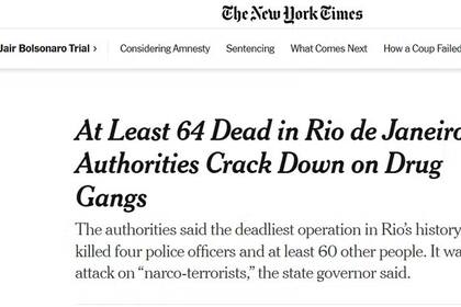 The New York Times sobre el operativo en Río de Janeiro