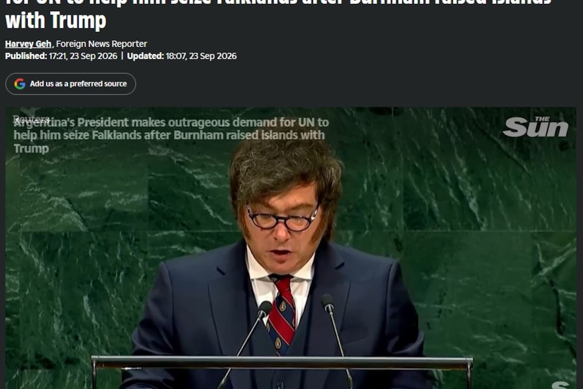 The Sun habló de un "pedido indignante" de Milei a la ONU