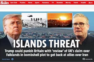 The Sun puso en su apertura la noticia sobre las Malvinas