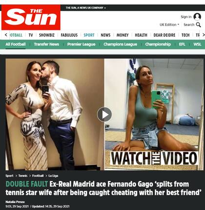 The Sun utilizó una referencia del tenis para titular la noticia de la separación