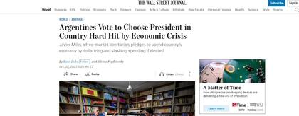 The Wall Street Journal sobre las elecciones en la Argentina.