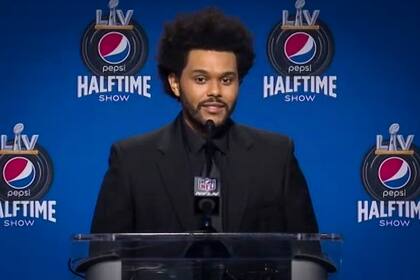 The Weeknd, también conocido como Abel Makkonen Tesfaye, habla durante la conferencia de prensa virtual para el Pepsi Super Bowl LV Halftime Show el 4 de febrero de 2021 en Tampa, Florida.