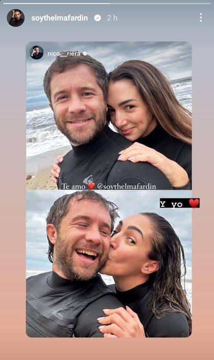 Thelma Fardin y Nico Riera compartieron las fotos de su viaje