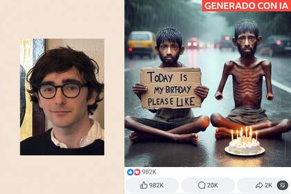 Théodore inició una campaña para burlarse de la "basura" de la IA, incluida una imagen falsa que recibió casi un millón de "me gusta".