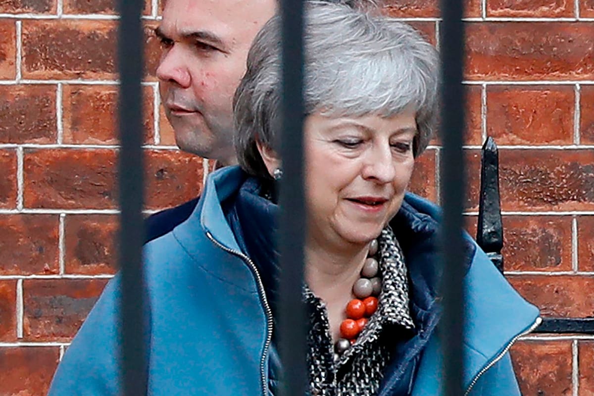 Theresa May, ayer, en Downing Street