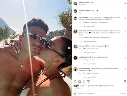 Thiago Almada con su esposa Antonella en sus últimas vacaciones en Ibiza