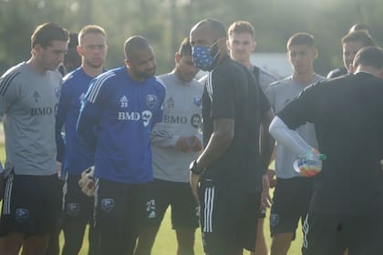 Thierry Henry, en plena pandemia, durante un entrenamiento de Montreal Impact