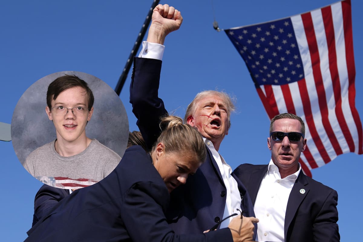 Thomas Matthew Crooks, el tirador que quiso matar a Donald Trump (sobre foto de AP de Evan Vucci).