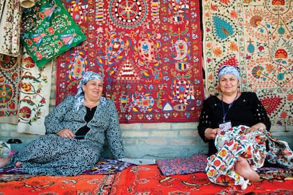 Tienda de alfombras y tapices en Bujara.