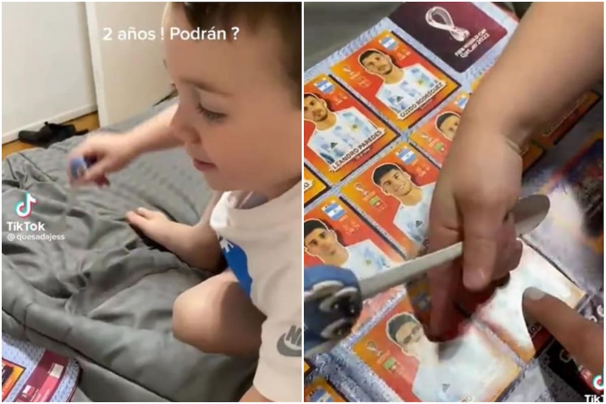 Tiene dos años y nombra a los futbolistas argentinos que aparecen en el álbum del mundial (Foto: Captura de TikTok @quesadajess)