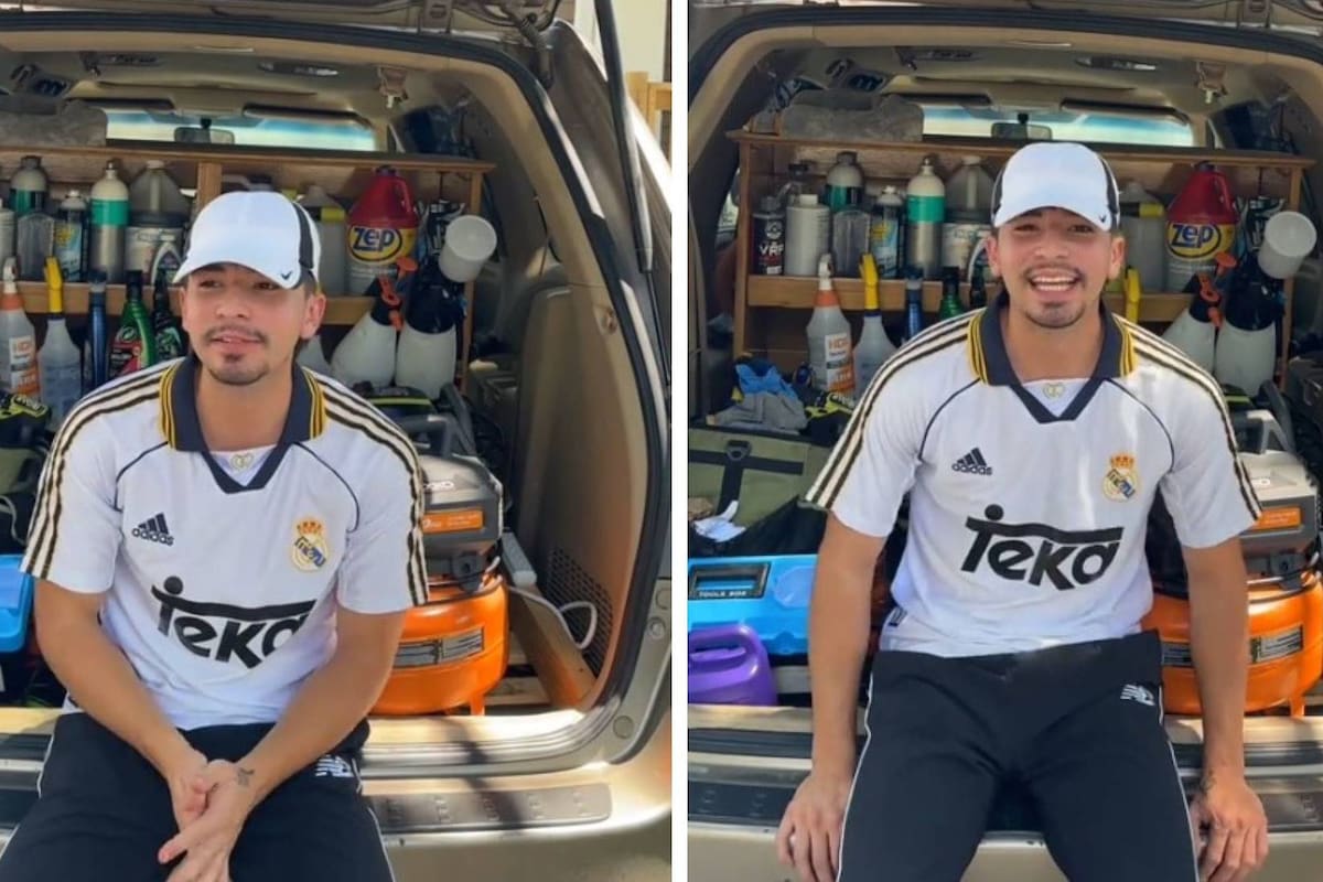 Tiene veinte años y creó un negocio de lavado de autos exitoso