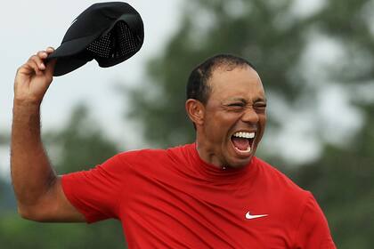 Tiger Woods, en la celebración de su triunfo en el Masters de Augusta