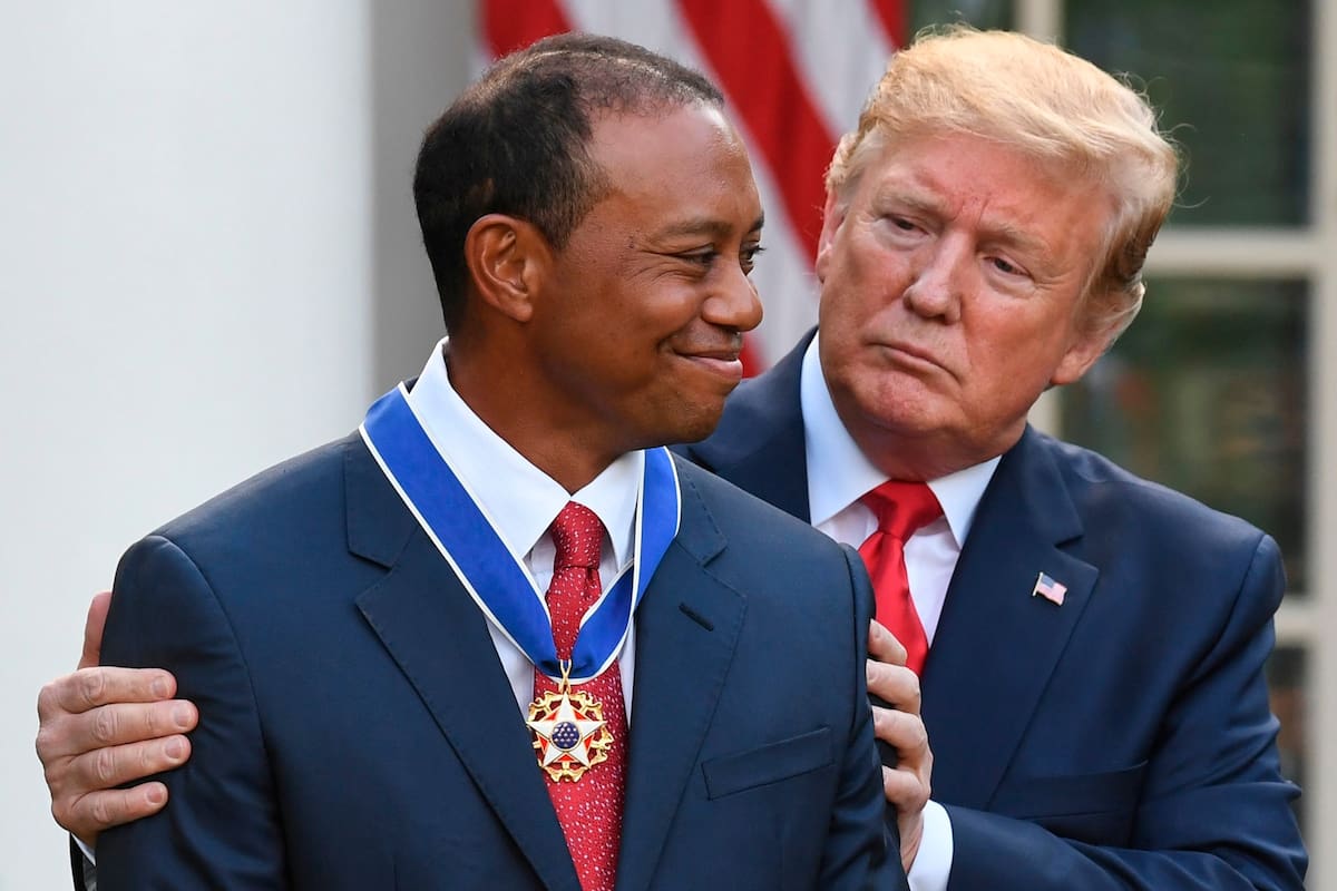 Tiger Woods y Donald Trump.