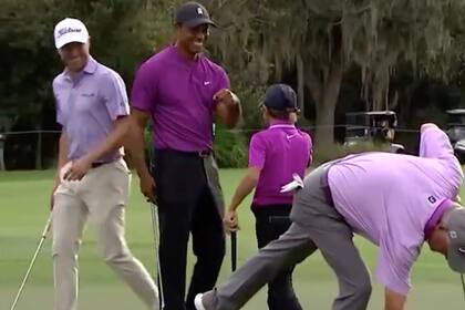 Tiger y Charlie Woods en el PNC Championship en Orlando