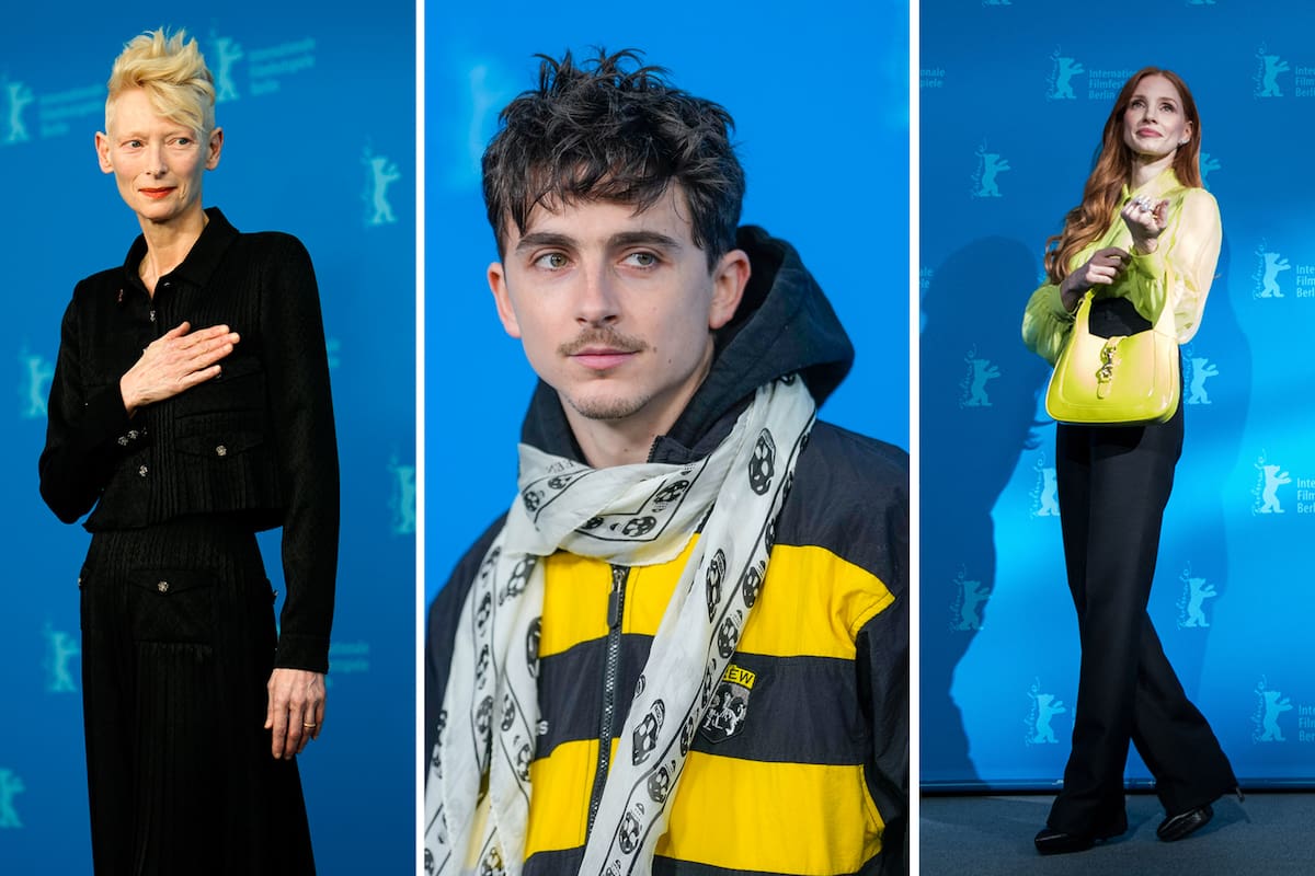 Tilda Swinton, Timothee Chalamet y Jessica Chastain en el Festival Internacional de Cine de Berlín