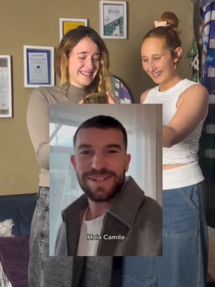 Tim Payne grabó un mensaje para contarle a Camila que viajaría a la final del mundo (Foto: Instagram @celesteiann)