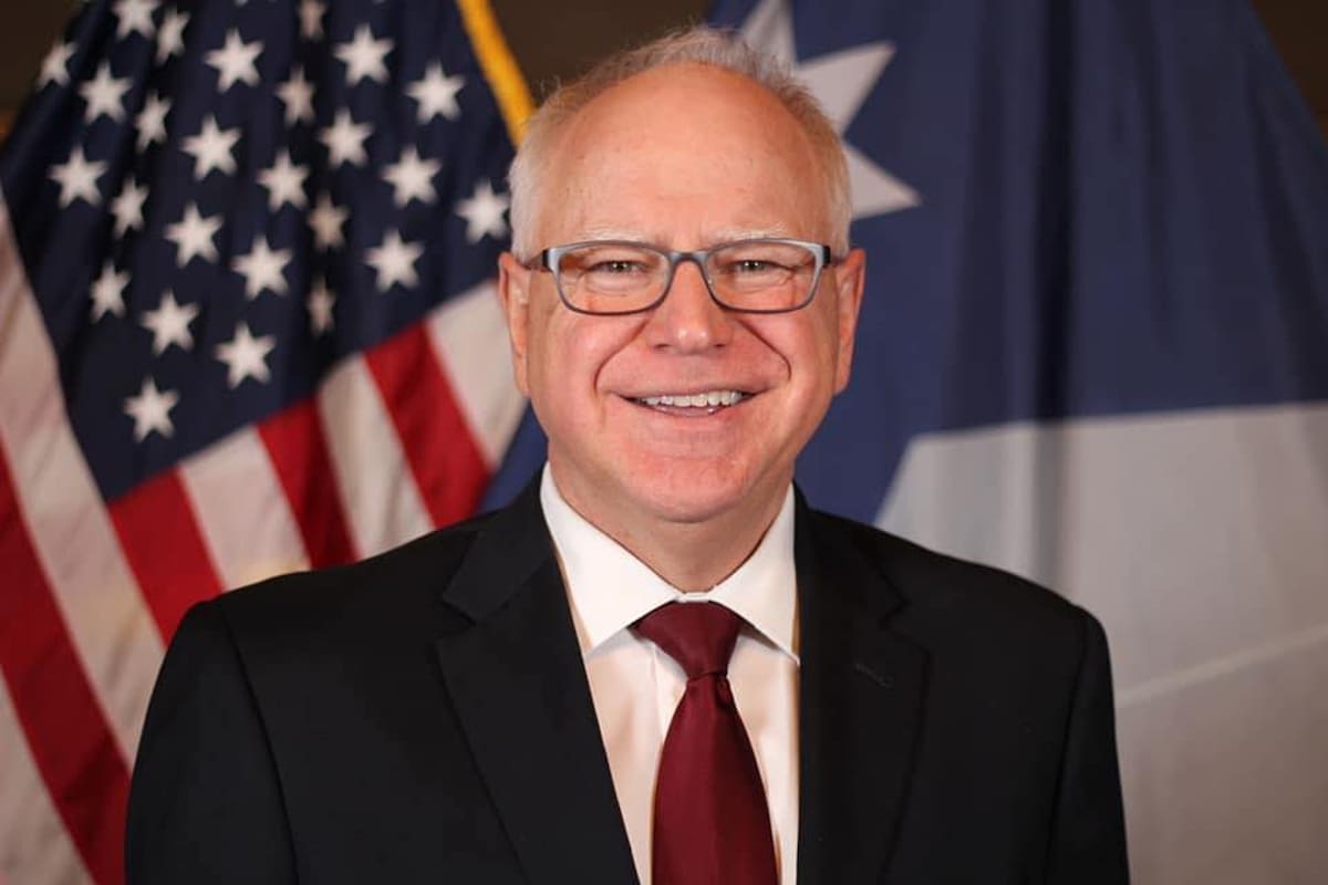 Tim Walz es el actal gobernador de Minnesota y candidato a vicepresidente del Partido Republicano